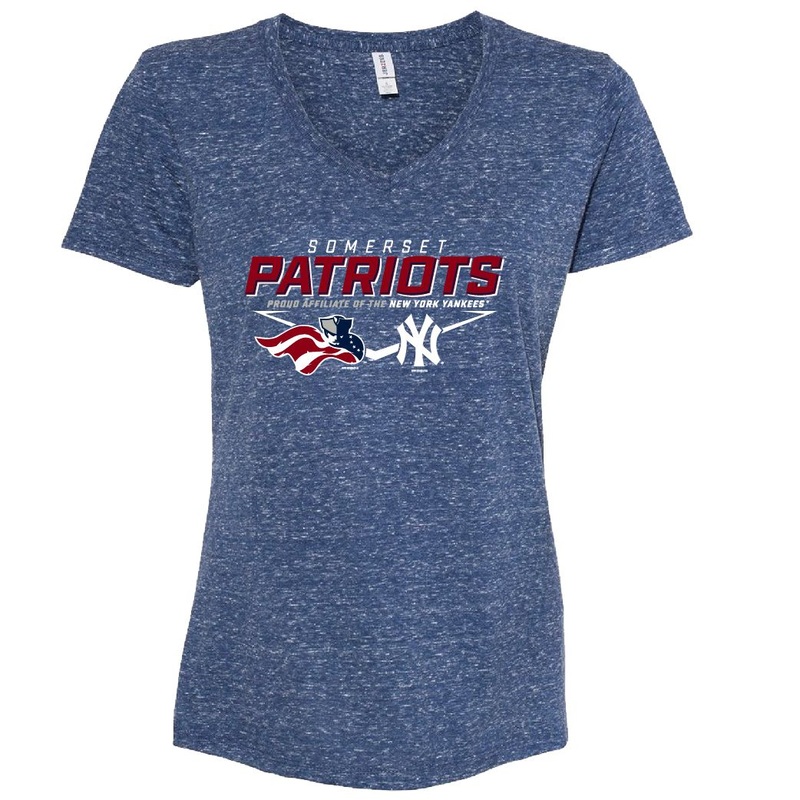 Somerset Patriots Women’s Snow Heather Navy Softness Affiliate Soft Style V-Neck Tee