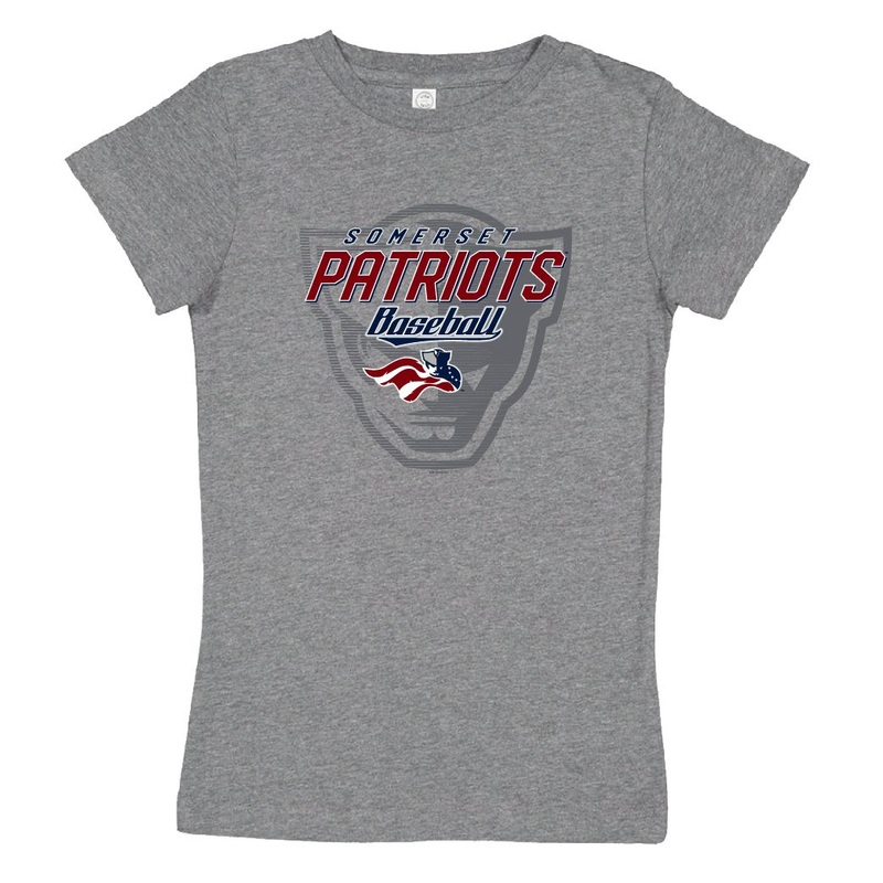 Somerset Patriots Youth Girls Granite Heather Head Hogwash Fine Jersey Tee