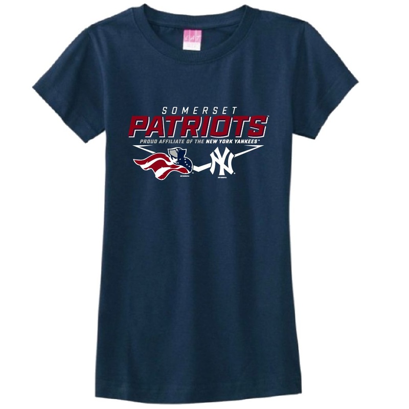 Somerset Patriots Youth Girls Navy Softness Affiliate Fine Jersey Tee