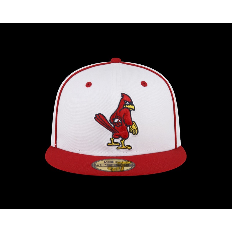 2024 Memphis Redbirds New Era 59Fifty Fitted Authentic On-Field All White Dirty Bird Alternate Cap