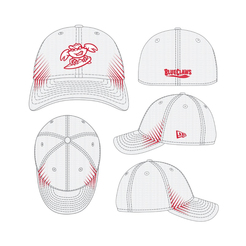 Jersey Shore BlueClaws 39Thirty White Stretch Fit Cap