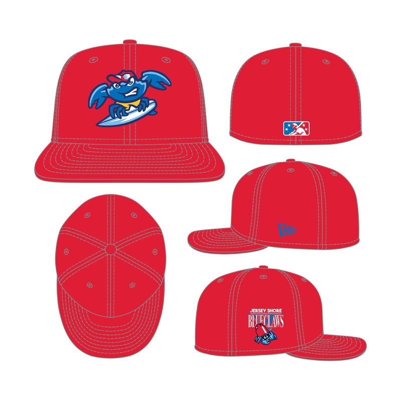 Jersey Shore BlueClaws 59FIFTY Throwback Side Patch Fitted Cap