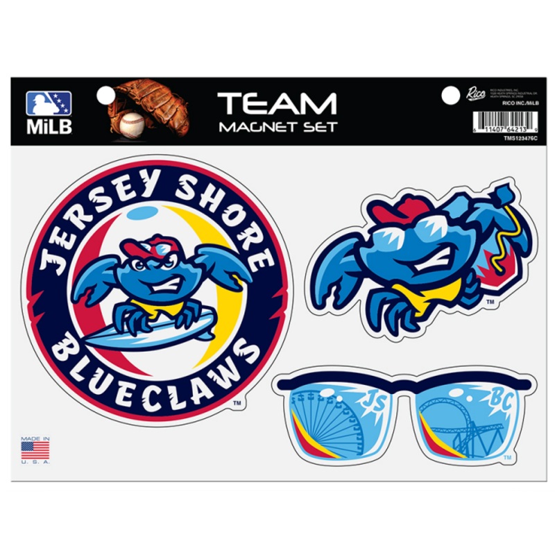 Jersey Shore BlueClaws Team Magnet Set