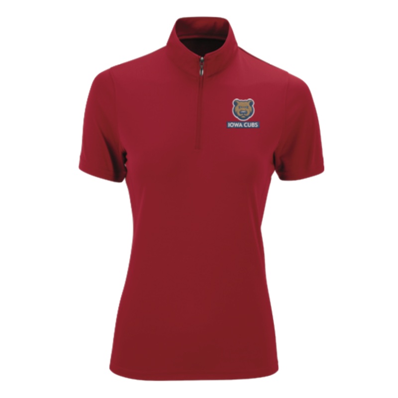 Women’s Vantage Iowa Cubs Micro-Waffle Polo, Red