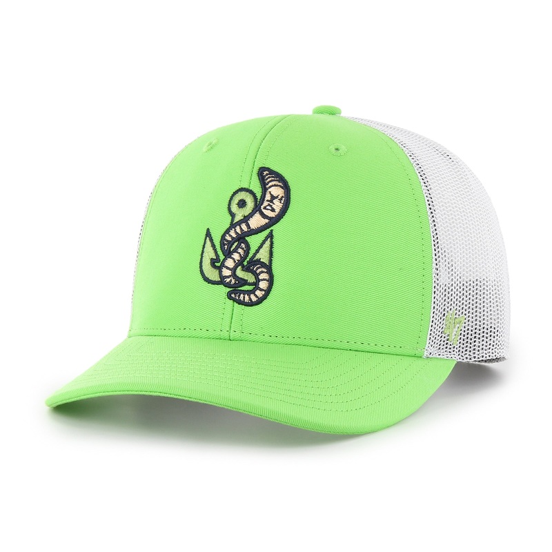 Gwinnett Stripers ’47 Worm Logo Trucker Cap -Lime