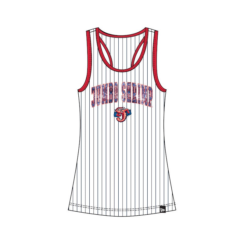 Jacksonville Jumbo Shrimp New Era Ladies Pinstripe Sequin Tank