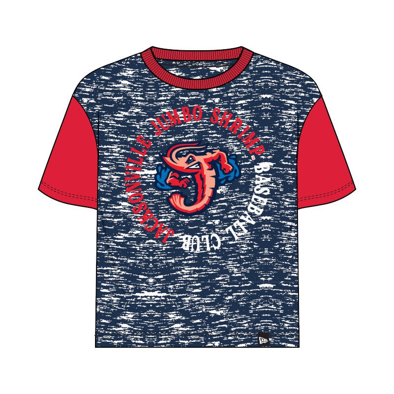 Jacksonville Jumbo Shrimp New Era Ladies Space Dye Raglan Tee