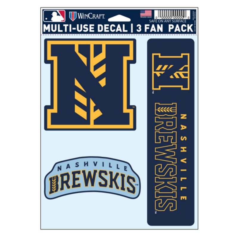 Nashville Sounds Brewskis Multi Use Decal Fan Pack