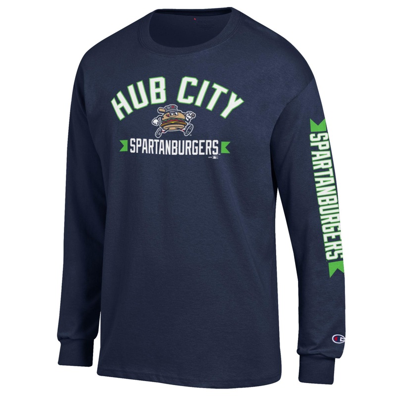 Adult Navy Jersey L/S Champion Tee