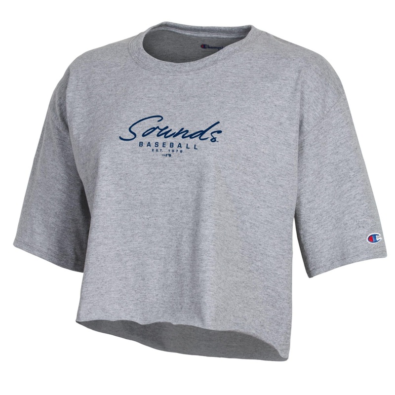 Nashville Sounds Women’s Champion Oxford Heather Boyfriend Crop Tee