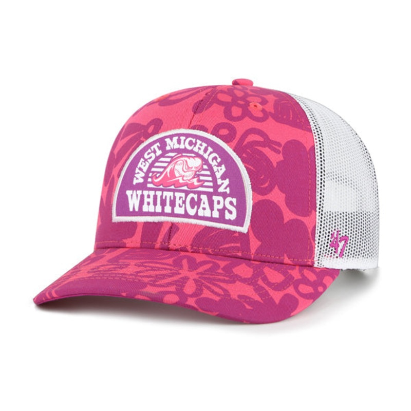 West Michigan Whitecaps ’47 Girls Shelly Pink Trucker Cap