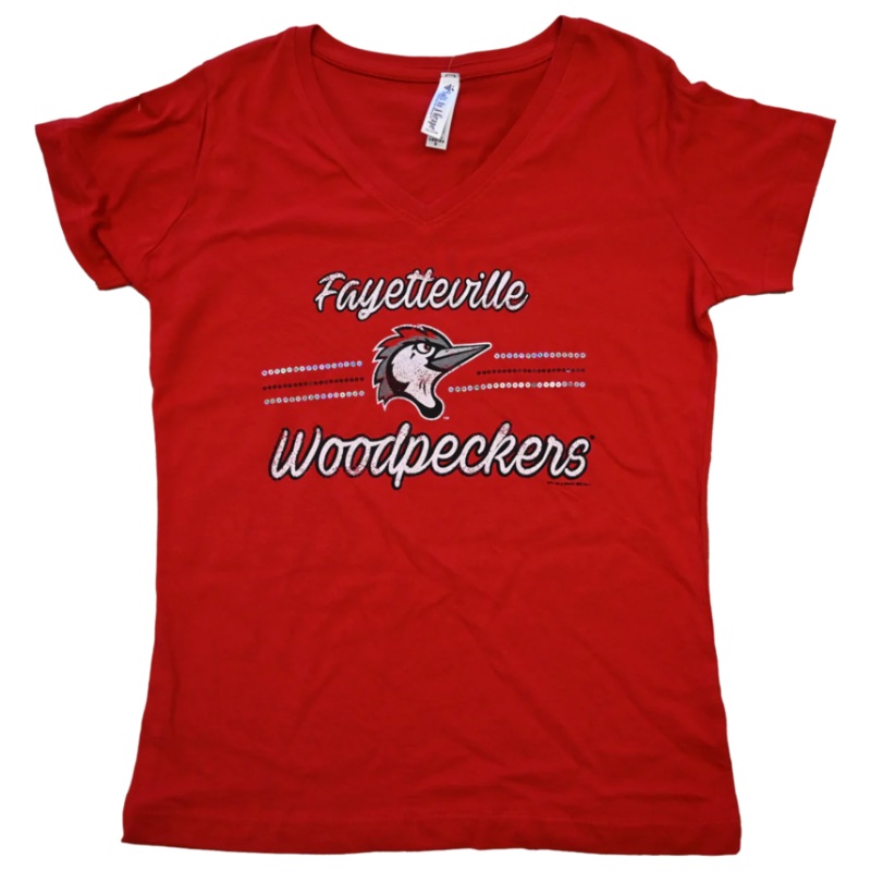 Fayetteville Woodpeckers Soft As Grapes Women’s Gauze V-Neck T-shirt
