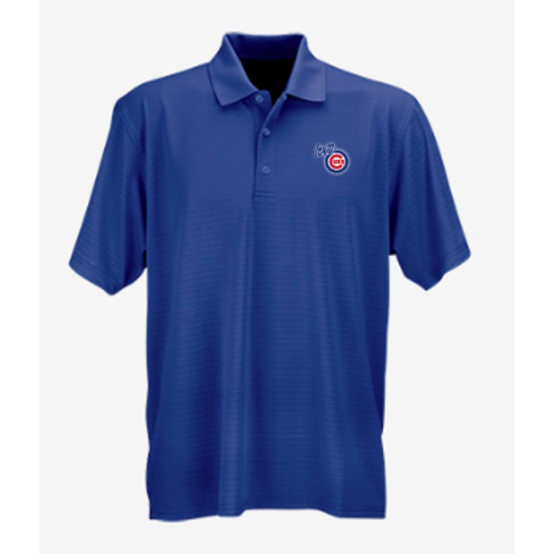 Men’s Iowa Cubs Primary Textured Stripe Polo, Royal