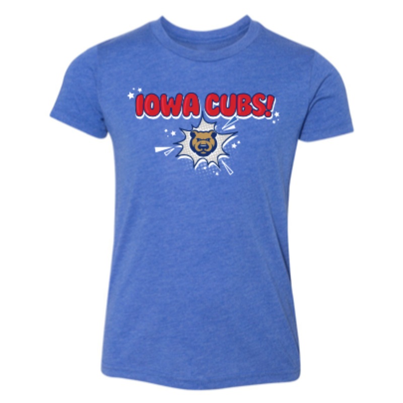 Youth Iowa Cubs Comic Burst Tee, Royal