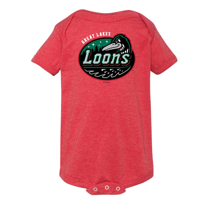 Great Lakes Loons Bimm Ridder Red Primary Infant Bodysuit