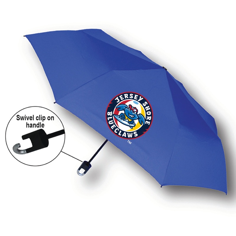 Jersey Shore BlueClaws Primary Logo Clip on Umbrella
