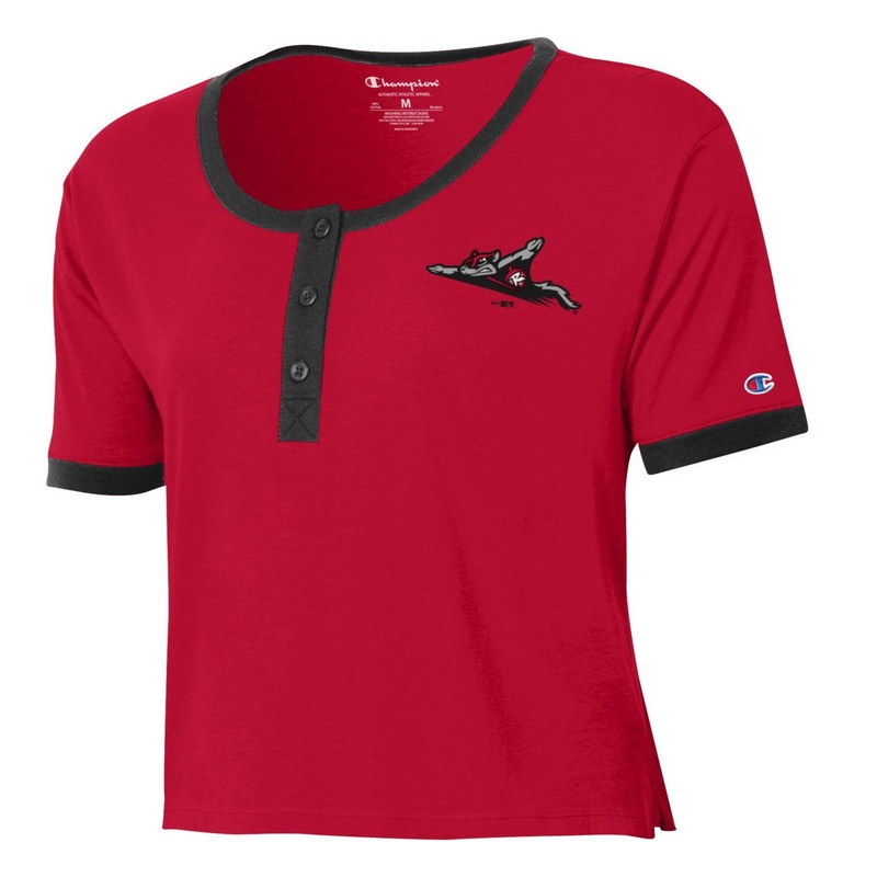 Richmond Flying Squirrels Champion Women’s MTO Cropped Henley Tee