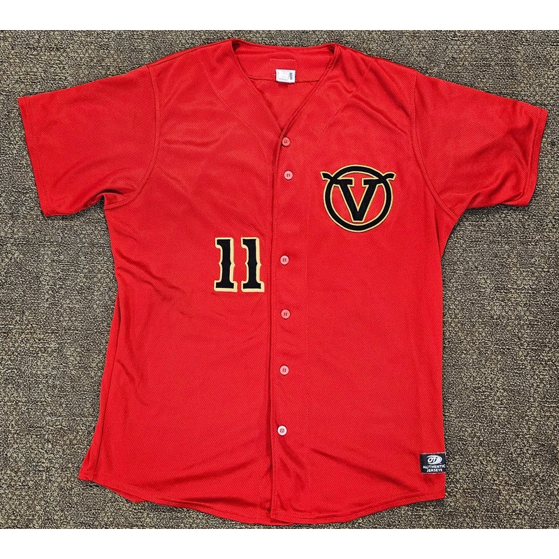 Visalia Rawhide Red BP Game Worn Jersey
