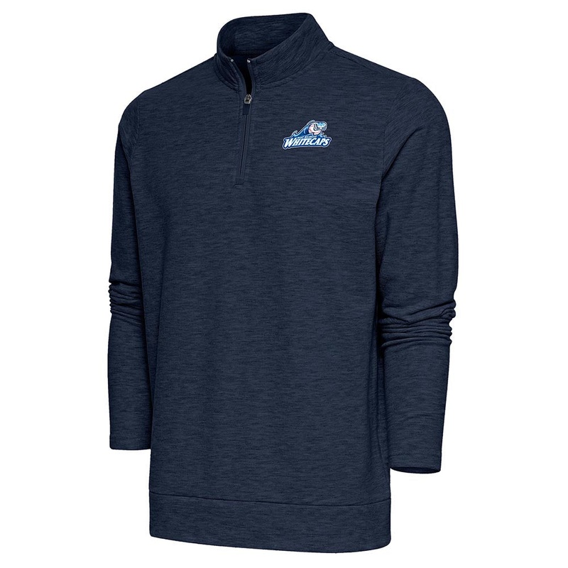 West Michigan Whitecaps Antigua Heathered Navy 1/4 Zip Pullover