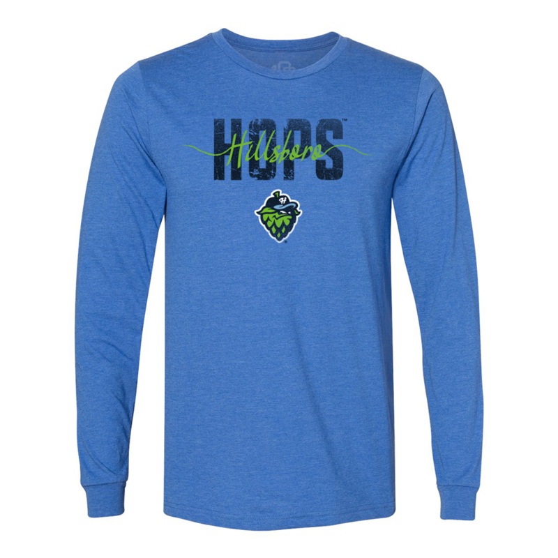 108 Stitches W’s Script Long Sleeve, Hillsboro Hops