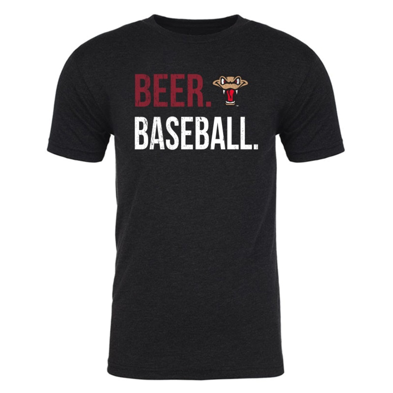 Timber Rattlers 108 Stitches Black Beer & Baseball Tee