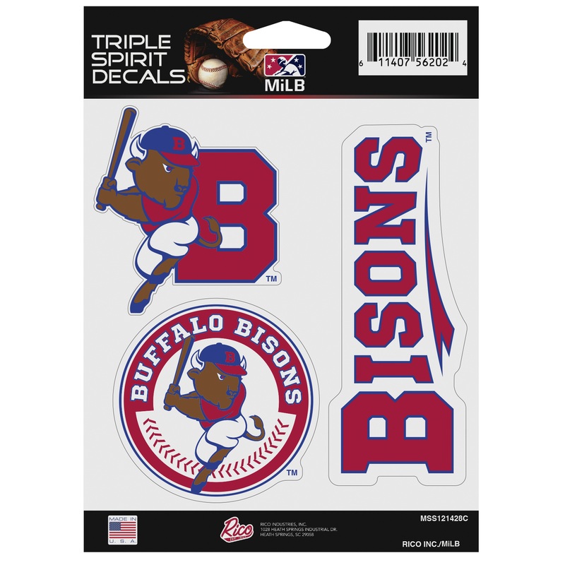 Buffalo Bisons Three Decal Set