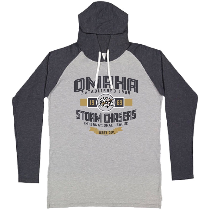 Omaha Storm Chasers Men’s Bimm Ridder Heather Navy Broasted Raglan Hood