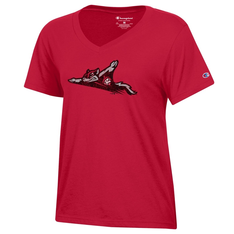Richmond Flying Squirrels Women’s Core Scarlet V-Neck Tee