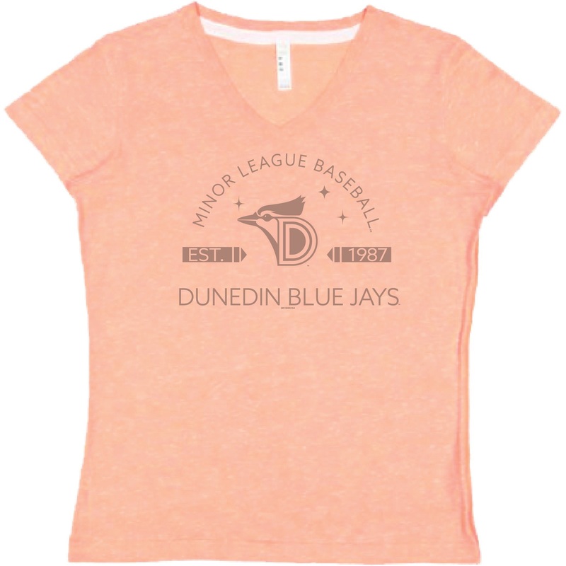 Dunedin Blue Jays Women’s Sugarloaf Papaya V-Neck Tee