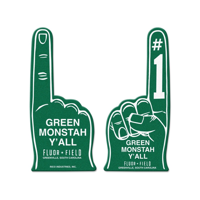 Greenville Drive Rico Green Monstah Y’all Fan Foam Finger