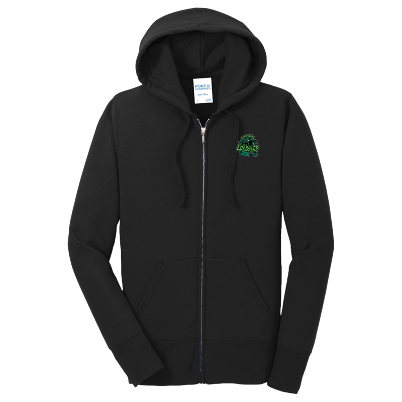 Eugene Emeralds Women’s Black Primary Sasquatch Full-Zip Hooded Sweatshirt
