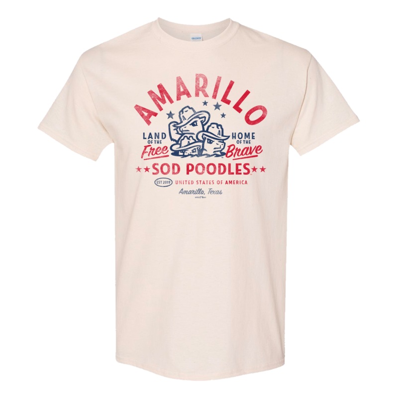Amarillo Sod Poodles Cream Vintage USA Tee