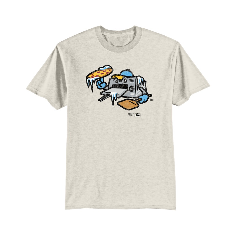 Frozen Pizzas Freedom Wear Distressed Pizza Oven Oatmeal Tee