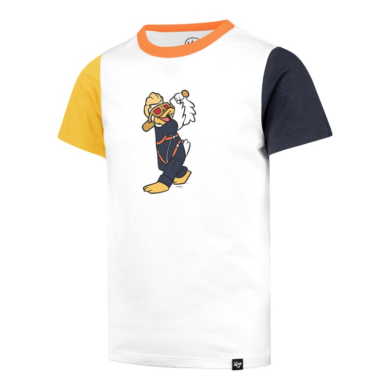 Kids’ ’47 Brand Spruce Batting White/Orange/Gold/Navy Imprint Short Sleeve T-Shirt