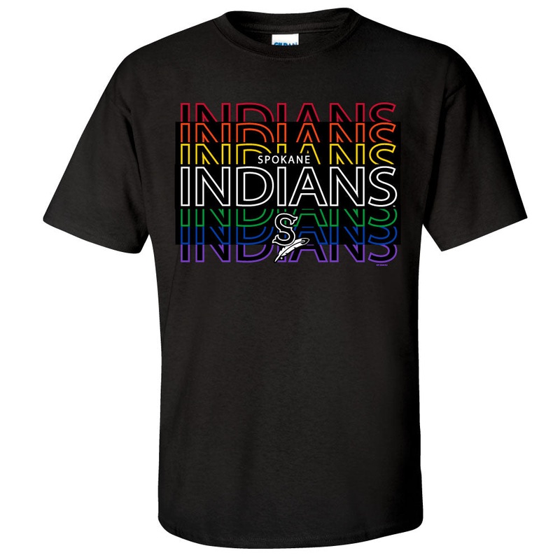 Spokane Indians Black Langford Pride Tee