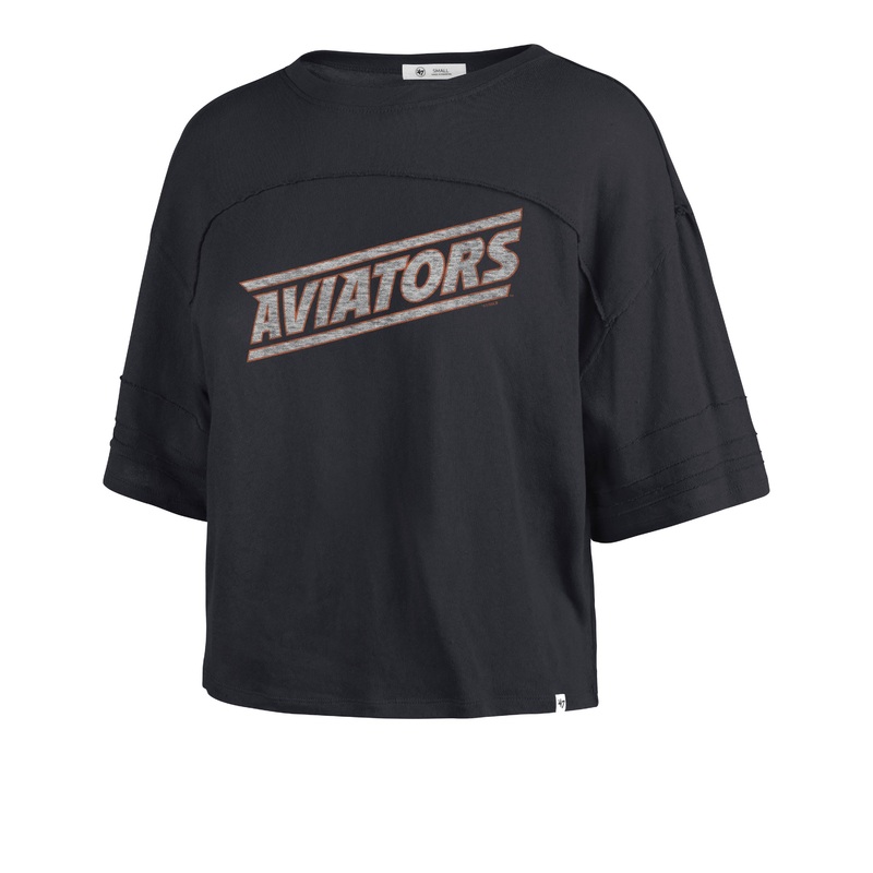 Women’s ’47 Brand Aviators Navy Stevie Short Sleeve Crop T-Shirt
