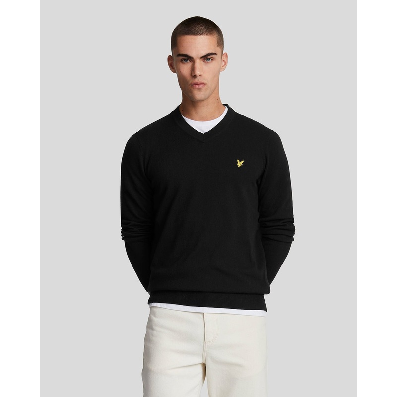 Cotton Merino V Neck Jumper