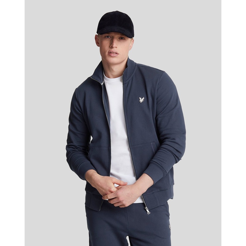 Diagonal Weave French Terry Zip Through Sweatshirt