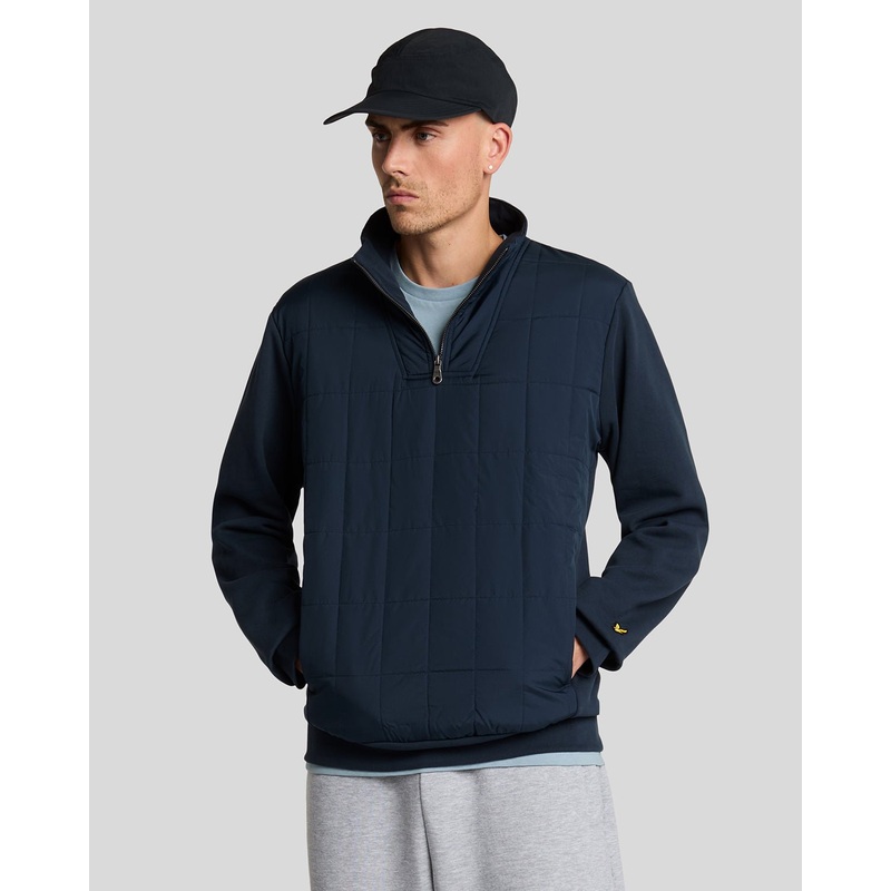 Hybrid Quilted 1/4 Zip Sweatshirt