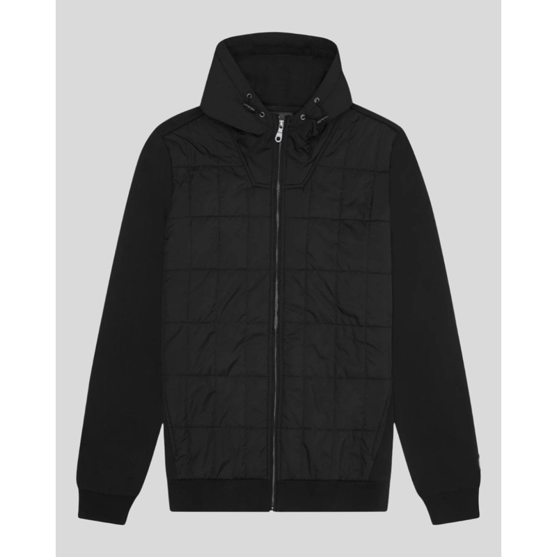 Hybrid Quilted Zip Through Hoodie