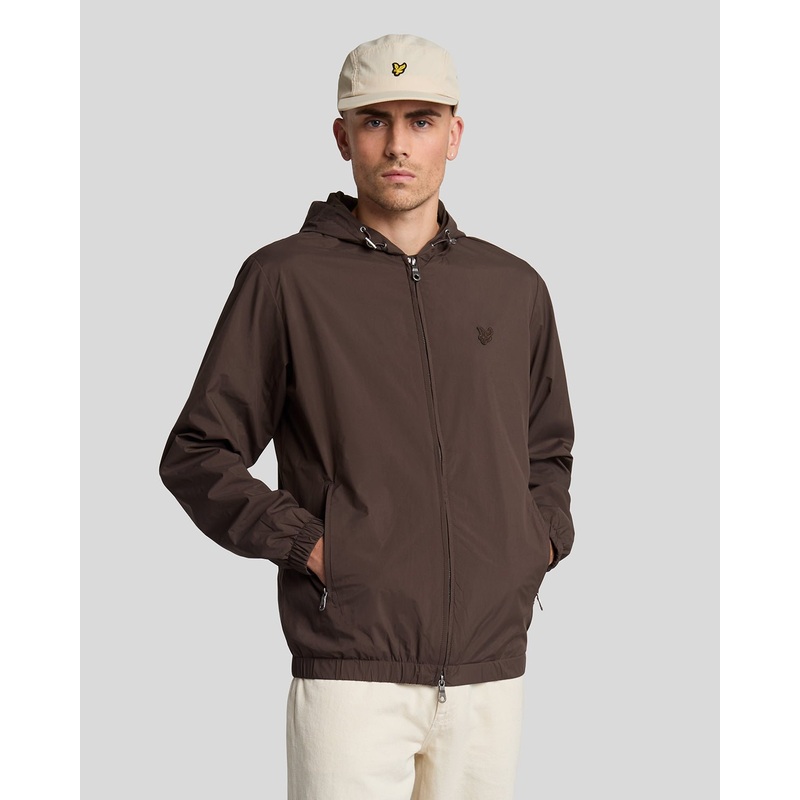 Tonal Eagle Hooded Bomber Jacket