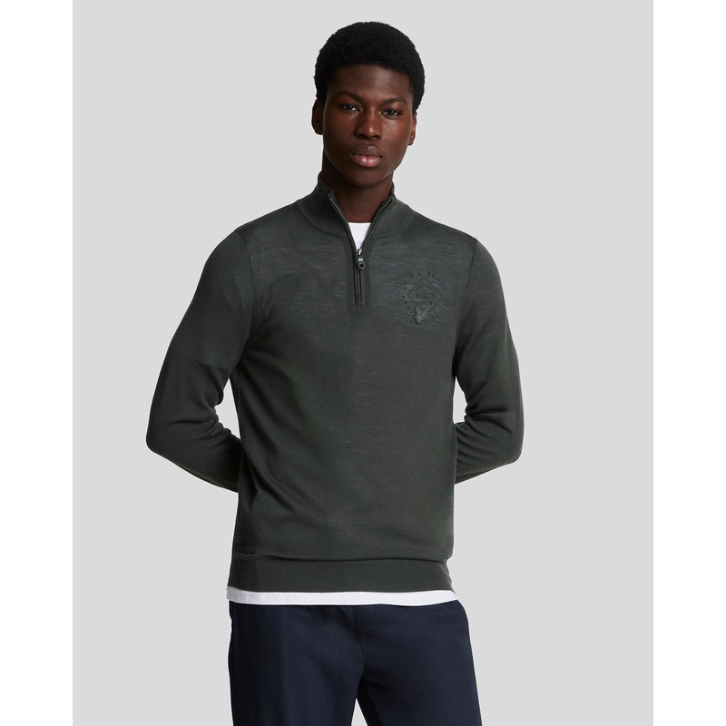 Tonal Eagle Merino 1/4 Zip Jumper