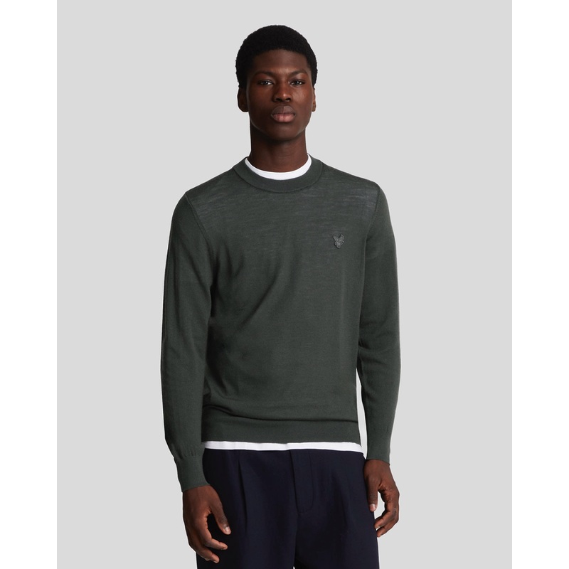 Tonal Eagle Merino Crew Neck Jumper
