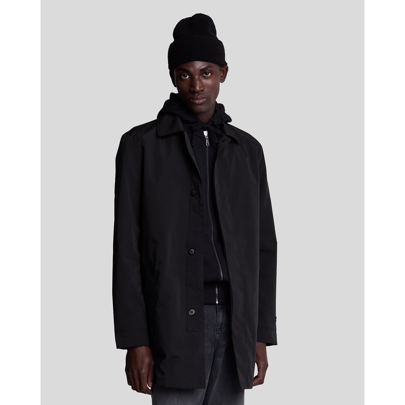 Tonal Eagle Mid-Length Car Coat
