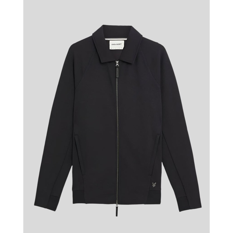 Diagonal Interlock Collared Zip Through Sweatshirt