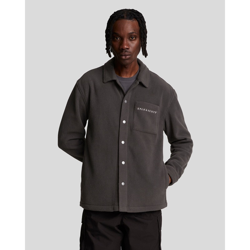 Embroidered Fleece Overshirt