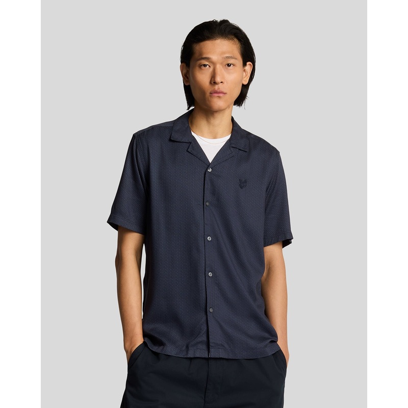 Geo Motif Printed Revere Shirt