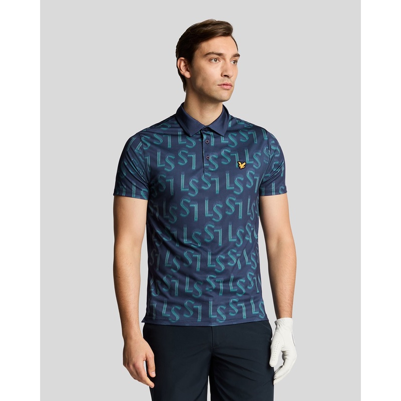 Golf LS Monogram Printed Polo Shirt