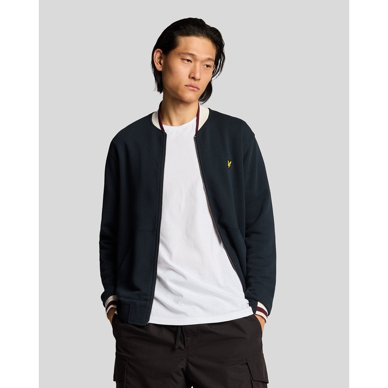 Half Tipped Jersey Bomber Jacket
