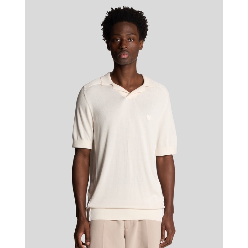 Seam Tipped Knitted Polo Shirt